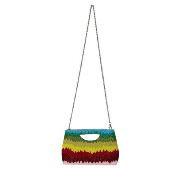 America & Beyond rainbow chevron beaded convertible bag - Picture 2 of 14